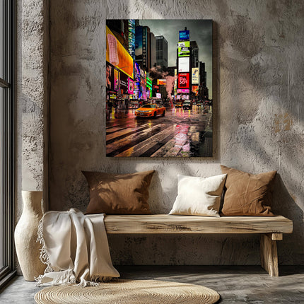 Times Square New York City - Framed Canvas Wall Art Print