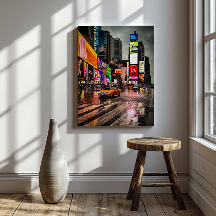 Times Square New York City - Framed Canvas Wall Art Print