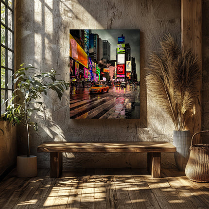 Times Square New York City - Framed Canvas Wall Art Print