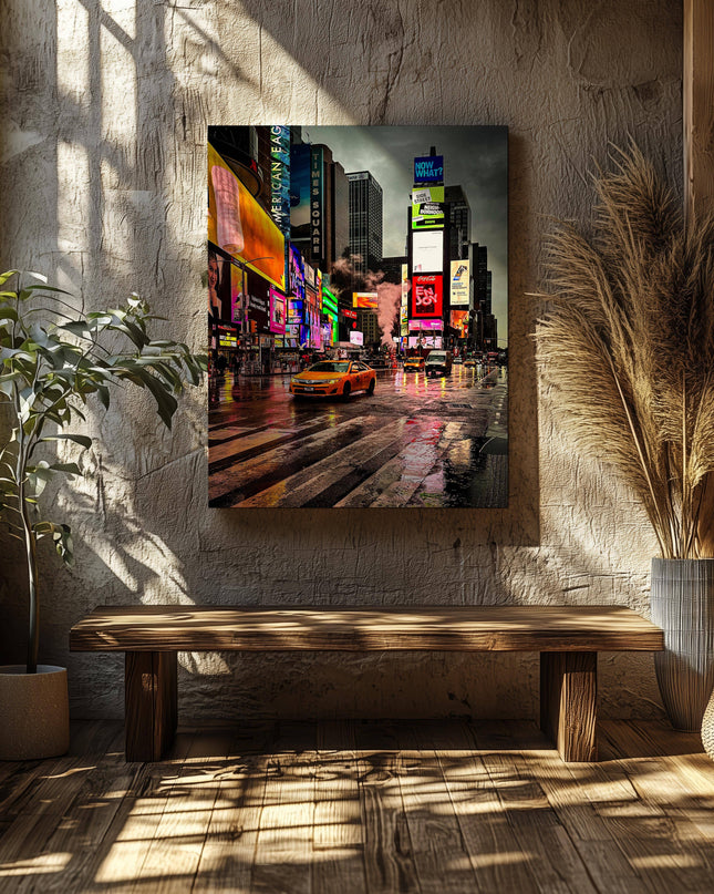 Times Square New York City - Framed Canvas Wall Art Print